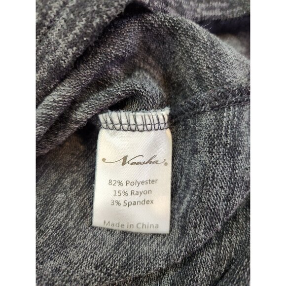 Neesha Sweater Women Medium Gray Heather Hoodie Henley Active Casual Stretch - Picture 6 of 9